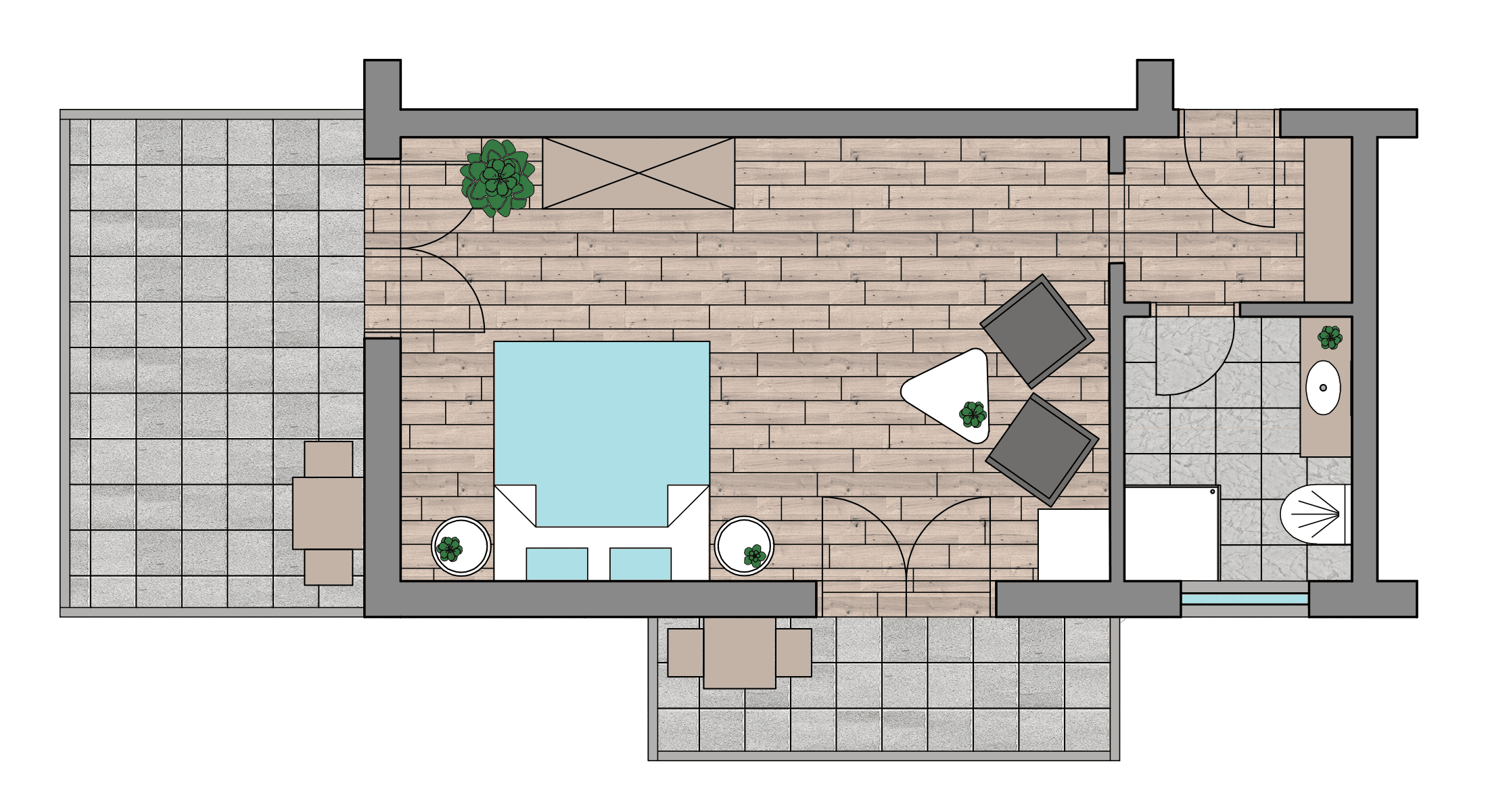 Ground plan of the room