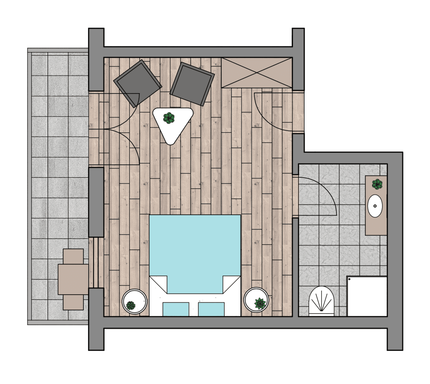 Ground plan of the room