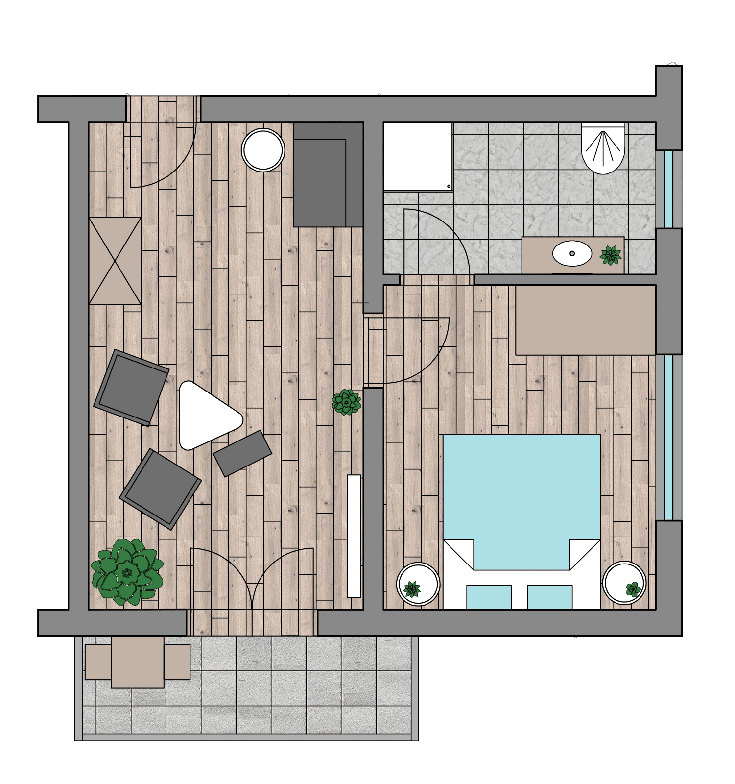 Ground plan of the room