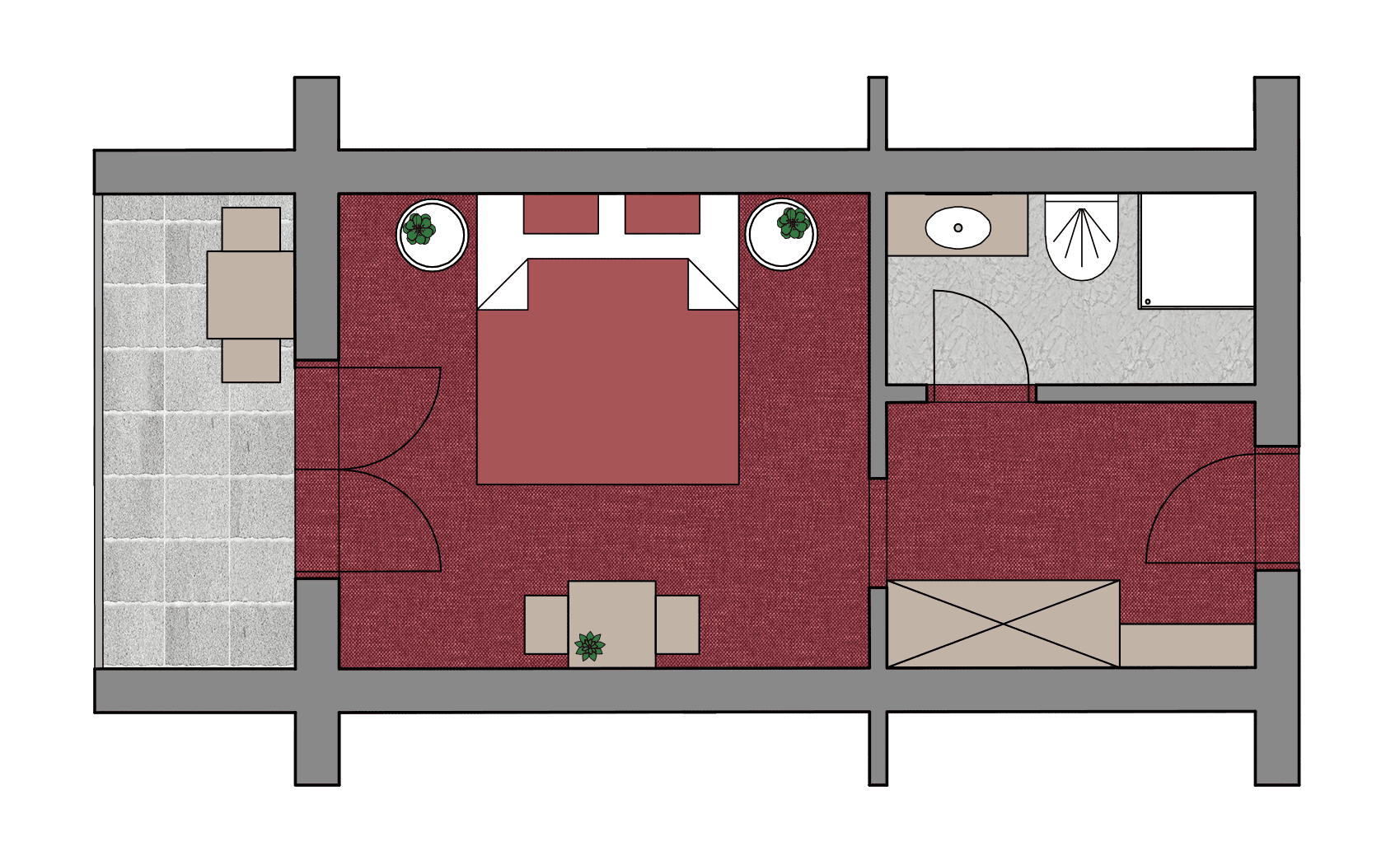 Ground plan of the room