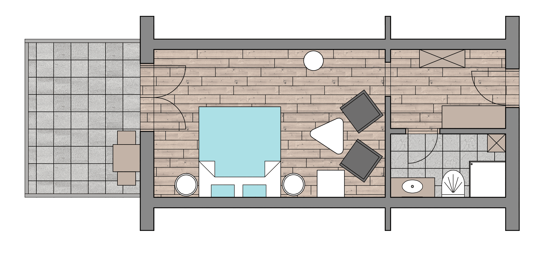 Ground plan of the room